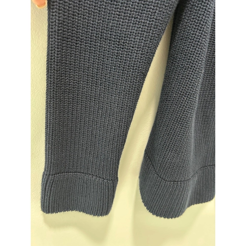 Pura Cashmere Womens Navy Blue Shaker Knit Full Zip Hoodie Sweater XL - Picture 4 of 10